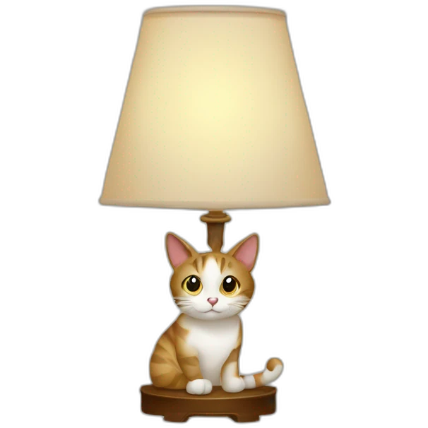 A lamp with cat emoji