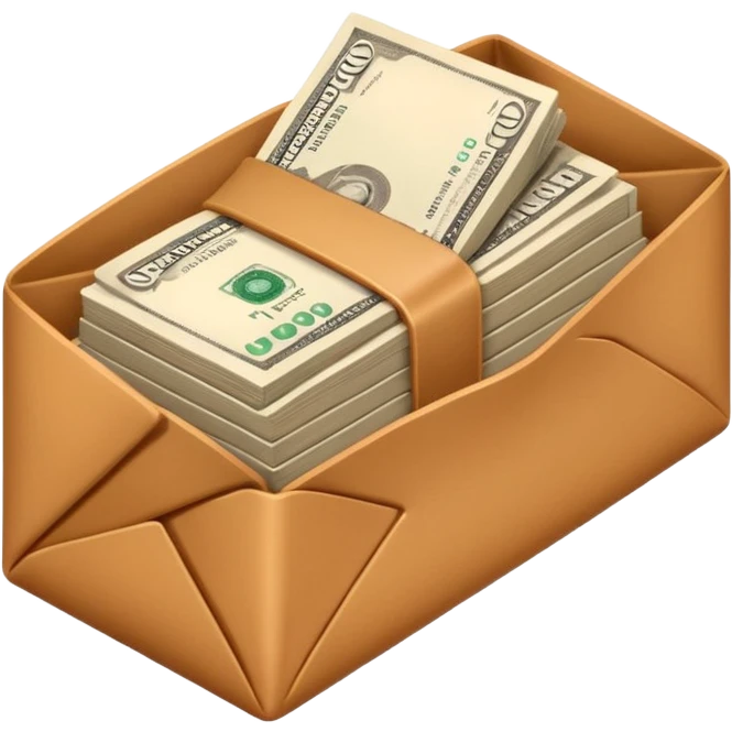 Banknotes in brown envelopes emoji