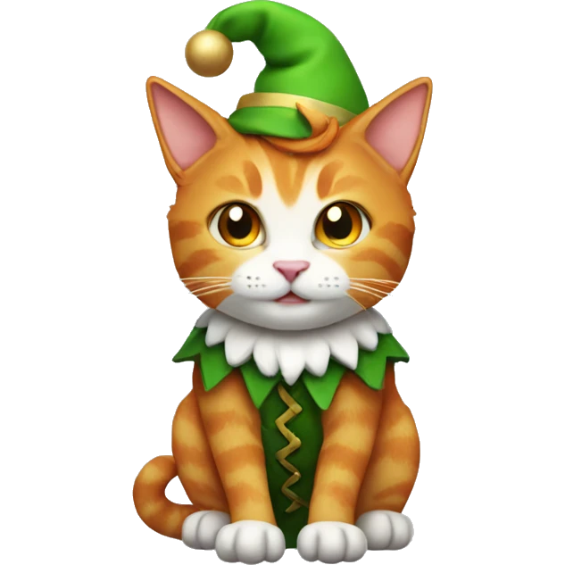 ginger cat in an elf costume  emoji