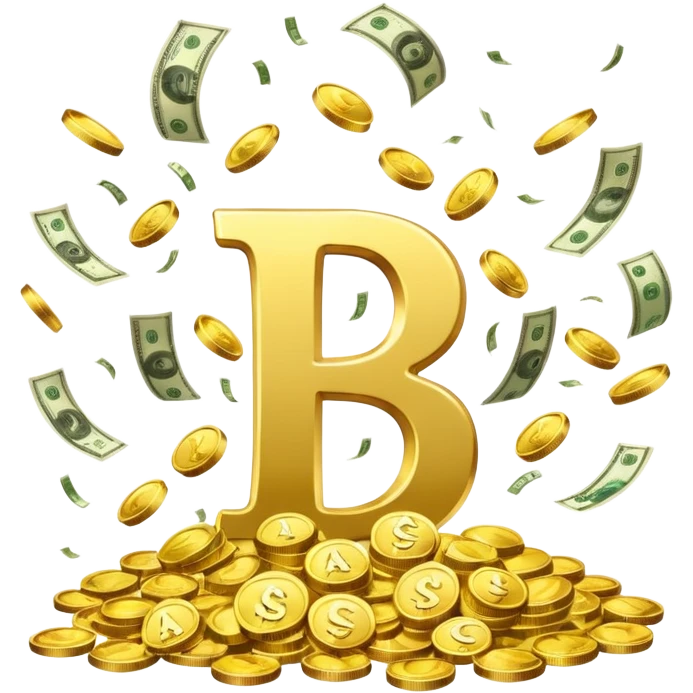 Letters A A C with money falling around it emoji