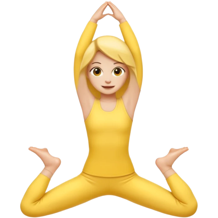 Yellow emoji girl doing the front splits emoji