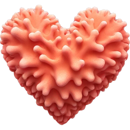 Coral coloured heart emoji