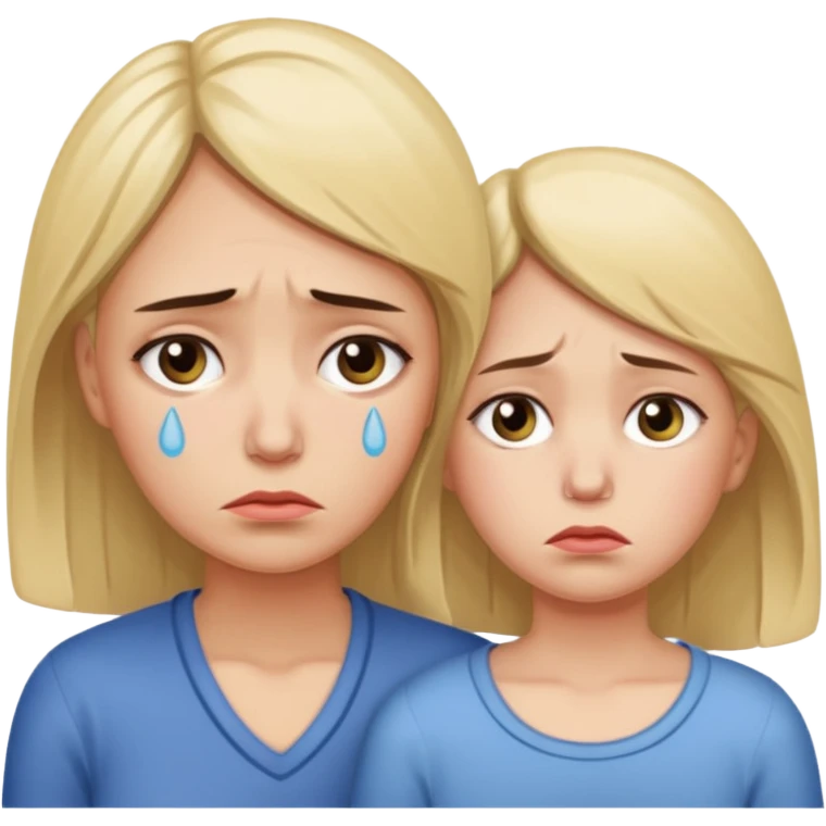 sad family (mom and daughter) emoji