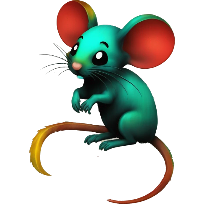 Black red gold green cyan rusty grunge effect scratched patina rat mouse puppy scorpion tail stinger  emoji