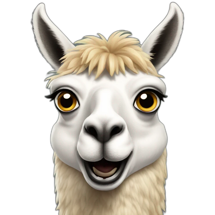 surprised llama emoji