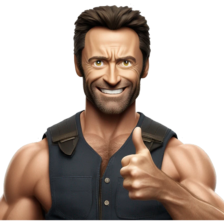 Hugh jackman Wolverine with thumbs up emoji