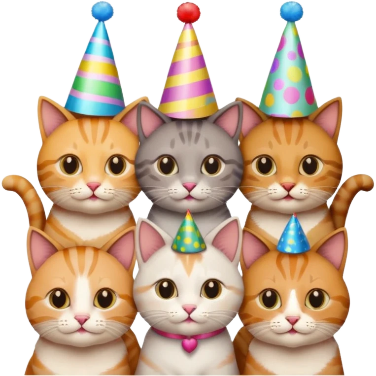 twelve cats at a birthday party emoji