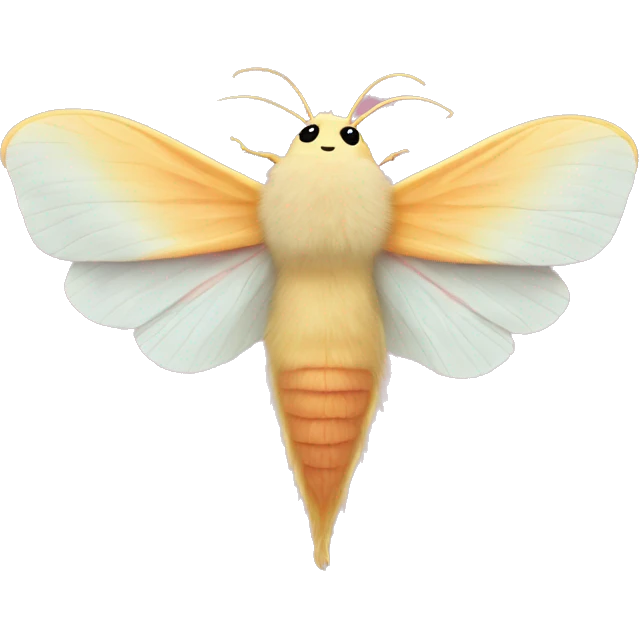 Fluffy Rosy maple moth emoji
