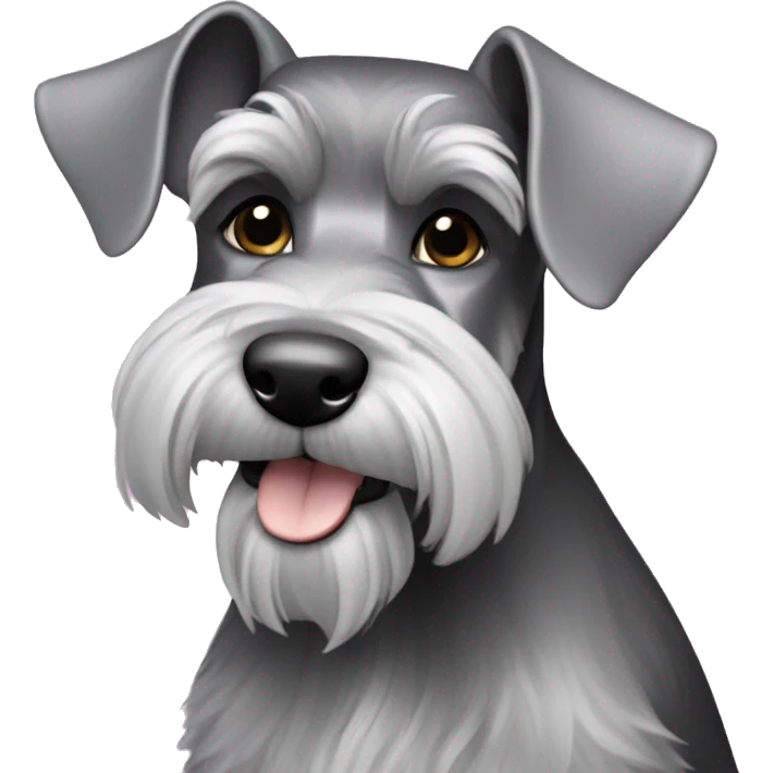Blqck-silver Miniature schnauzer emoji