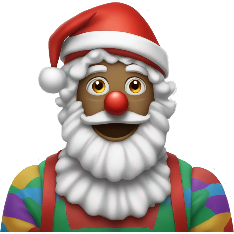 Clown wearing a santa hat emoji