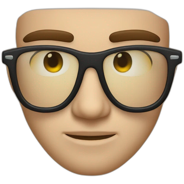 cara de hombre con lentes pensativo emoji