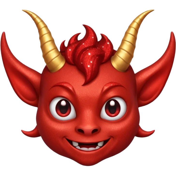 red glitter imp happy emoji