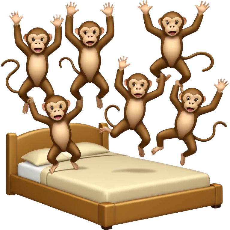 Cinco monitos salta en la cama uno se cayó se golpeó la cabeza mamá llamo al doctor ye le doctor dijo no más monos saita em la cama emoji