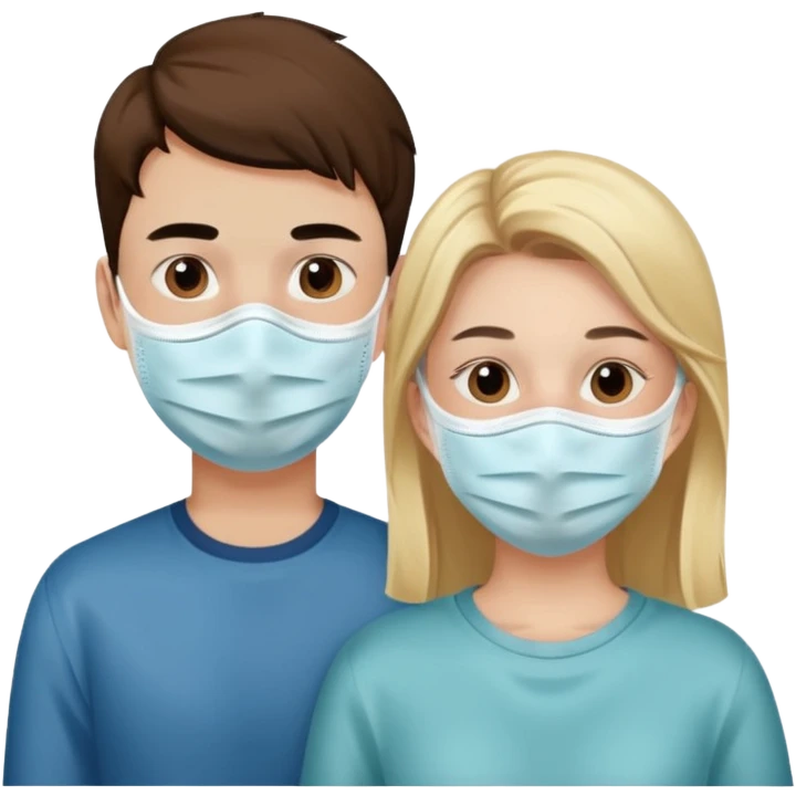 Девушка с парнем следят за своей кожей, одели маски от прыщей  emoji