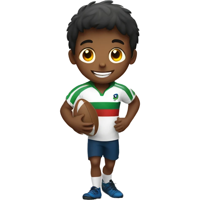 HAPPY KID WITH A RUGBY BALL emoji