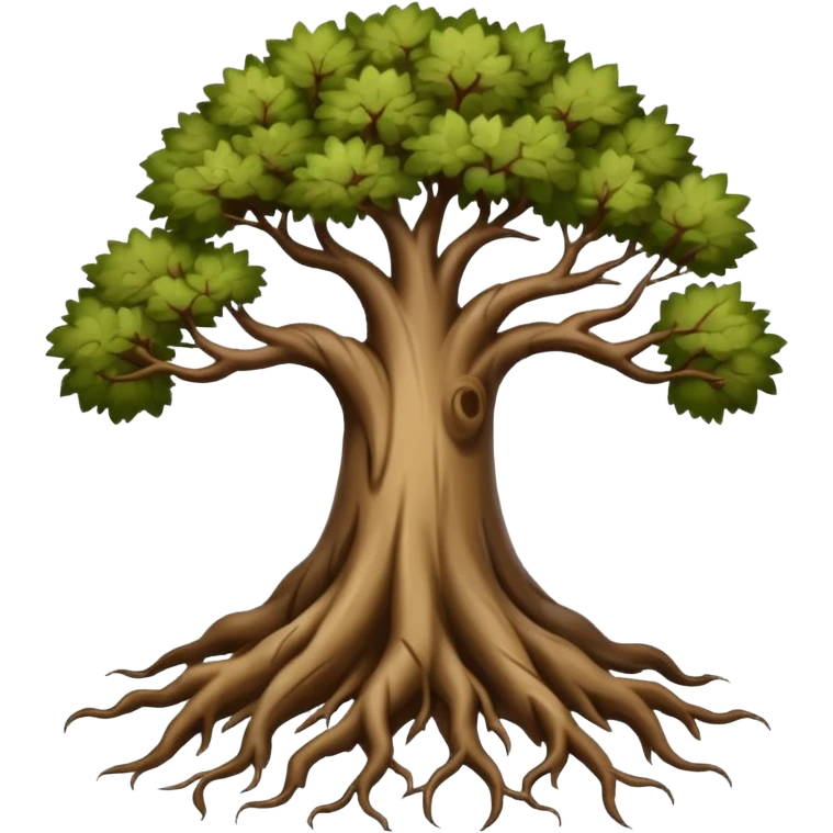 tree with roots emoji