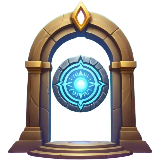universe gate object icon, gigantic cosmic portal doorway, swirling galaxy energy inside, glowing starry aura, mystical space runes, fantasy sci-fi style, 3D cartoon, mobile game icon style, centered, clean background, no text, no watermark emoji