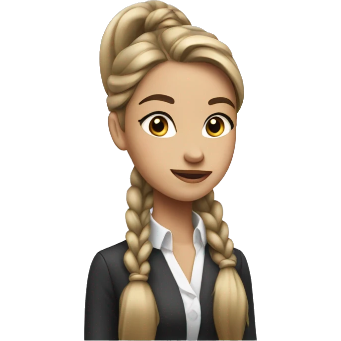 elegant girl with long ponytail emoji