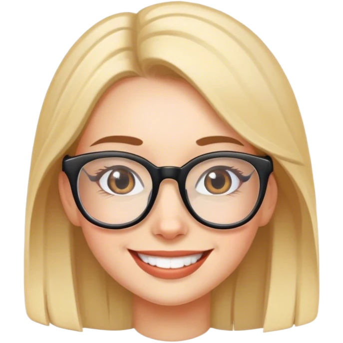 smiling girl with glasses emoji