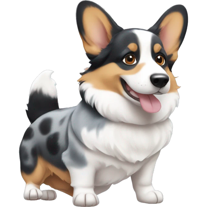 Corgi embark and blue Merle corgi hug emoji