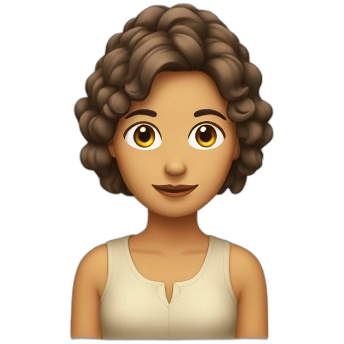 Chica española con pelo castaño emoji