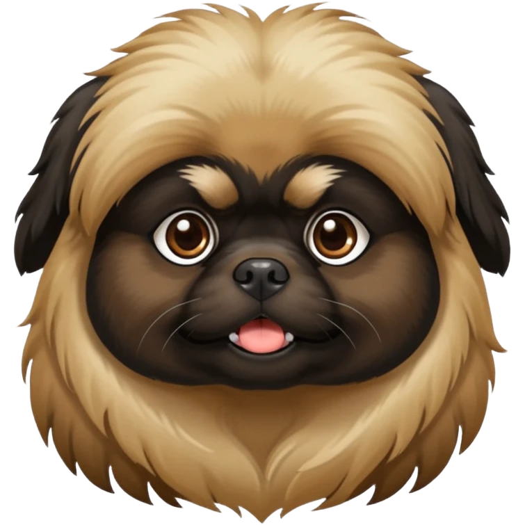 Black Pekingese with tan brow spots and tan snout  emoji