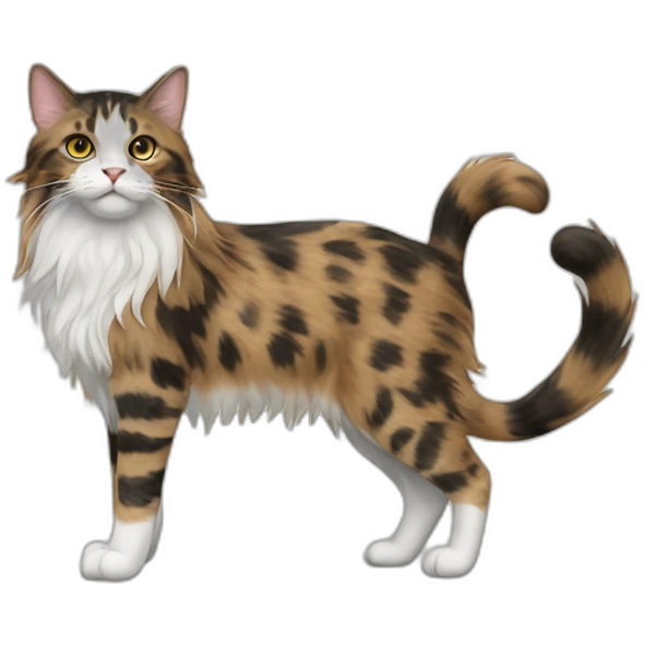 Mottled coloured cat long hair only 3 legs emoji