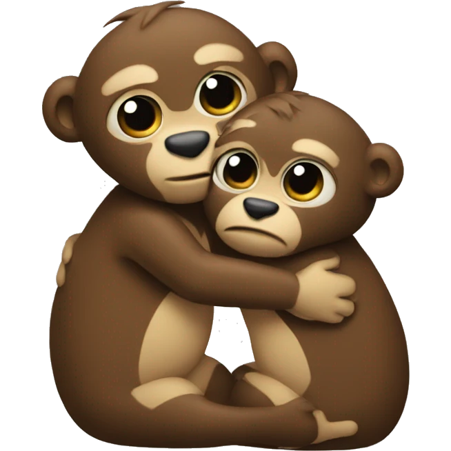two mokeys hugging emoji
