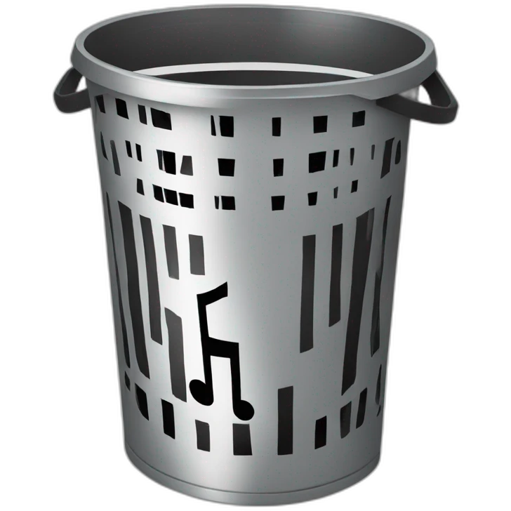 music notes in the trash bin emoji