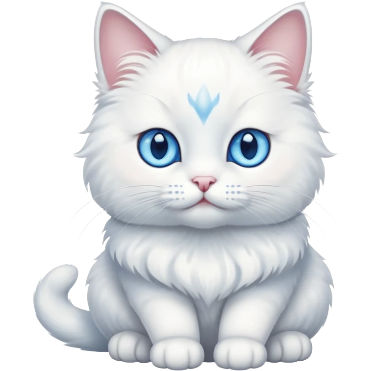 White cat with blue eyes emoji