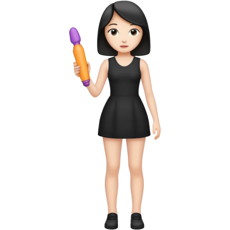 Naked girl full body holding dildo emoji