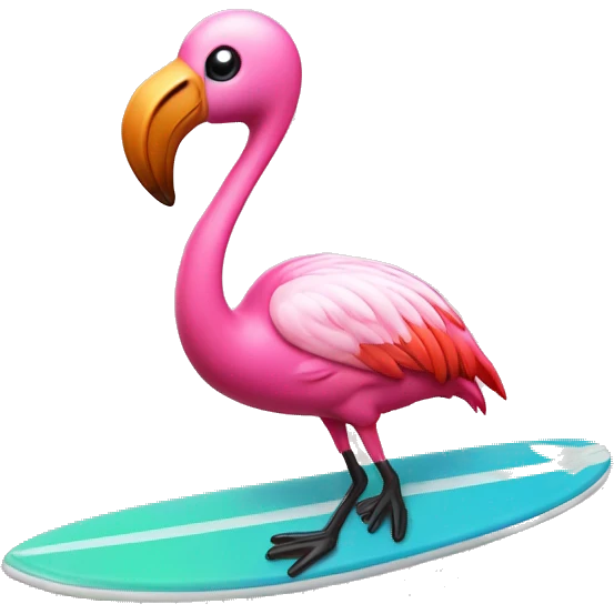flamingo on surfboard emoji