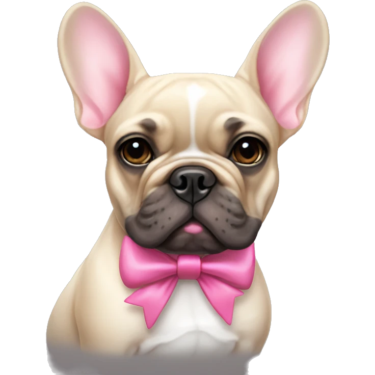 French bulldog with a pink bow emoji
