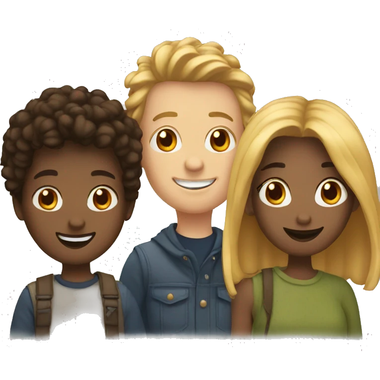  trio of friends emoji