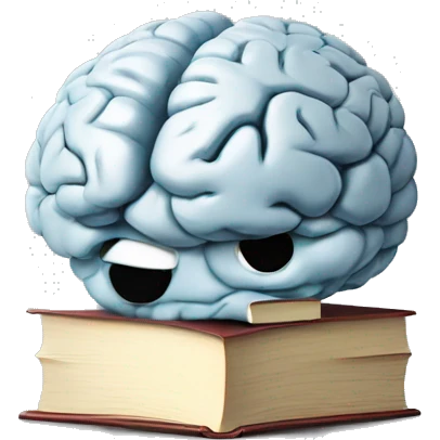 the brain is holding a book emoji