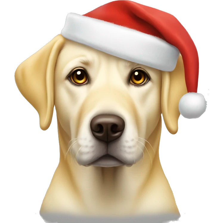 Yellow lab with Santa hat  emoji
