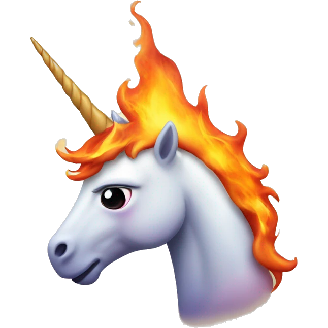 unicorn in fire emoji