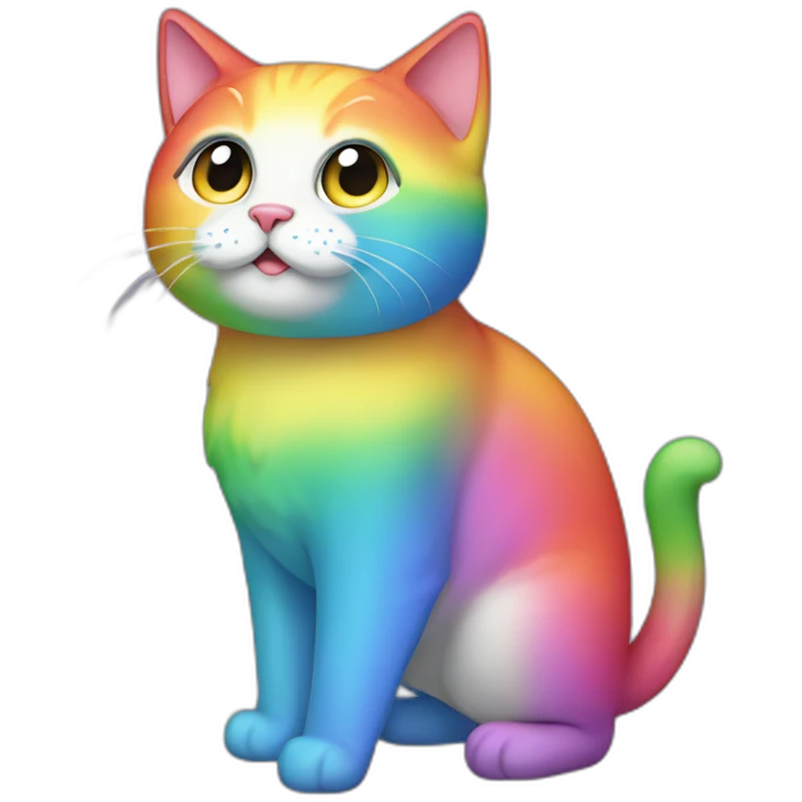 Rainbow Cat Full Body emoji