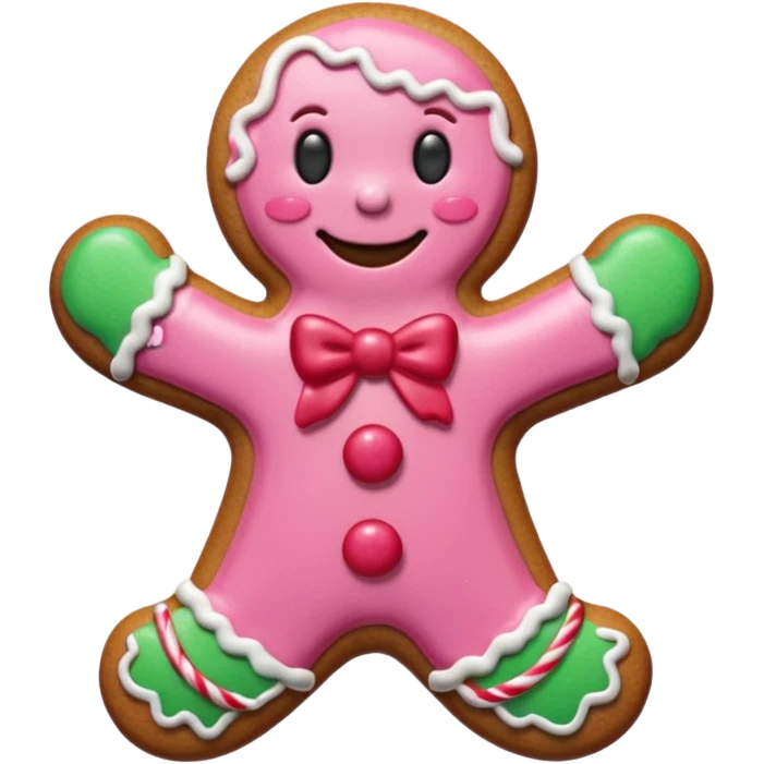 christmas gingerbread pink and red emoji