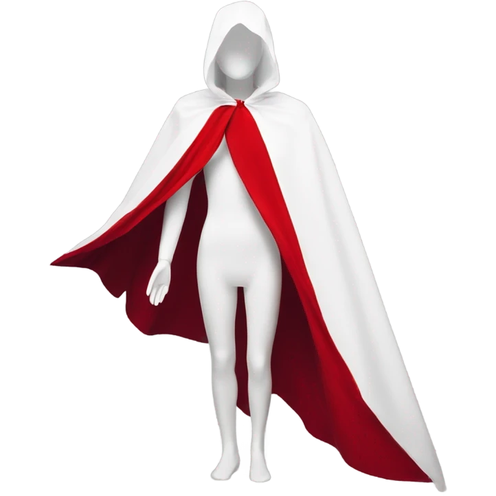 faceless white mannequin flying red cape emoji