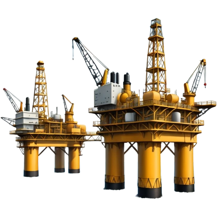 Oil platforms in the ocean beautiful big full scenic scenery full canvas emoji