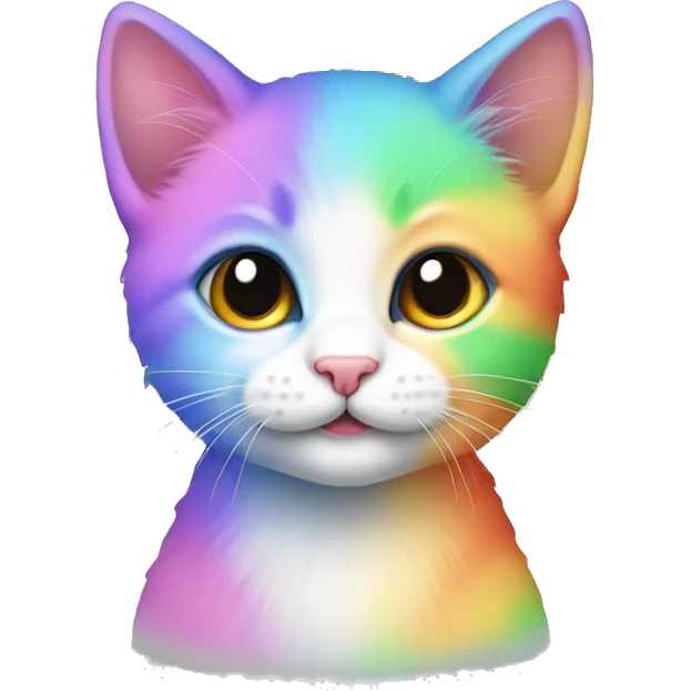 Rainbow colored kitten emoji