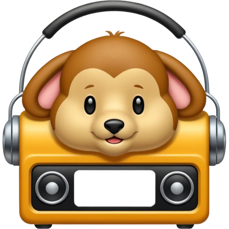 O bufniță cu căști prezintă știrile la radio  emoji