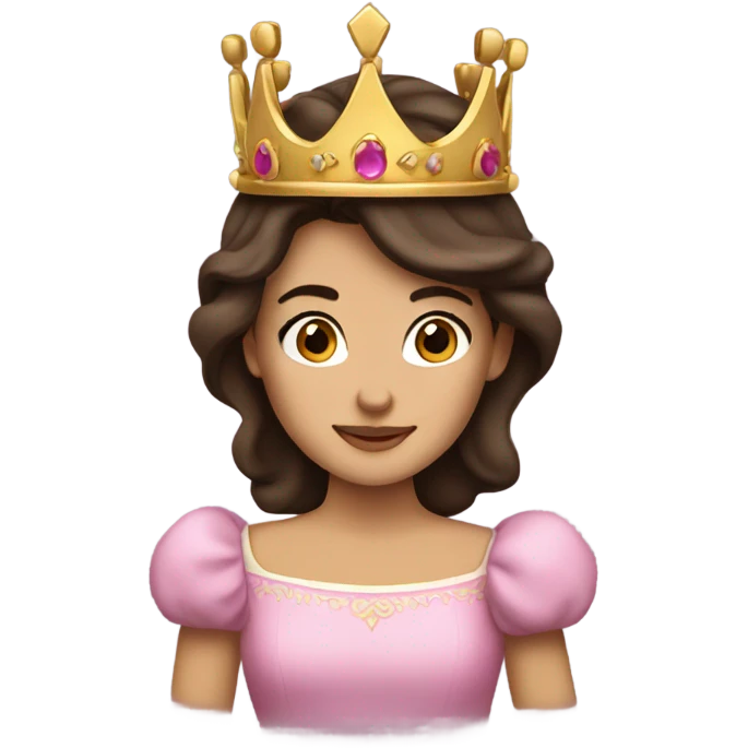 Brunette princess with a tiny crown emoji