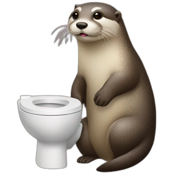 Loutre qui et sur des toilettes emoji