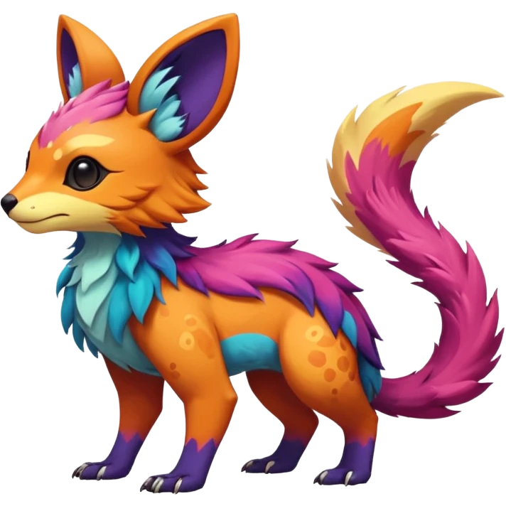 Rare realistic exotic cute epic pretty beautiful handsome gorgeous aesthetic colorful vibrant Vernid-species-Fakemon-creature by LiLaiRa, random markings, tufted ears, full body emoji