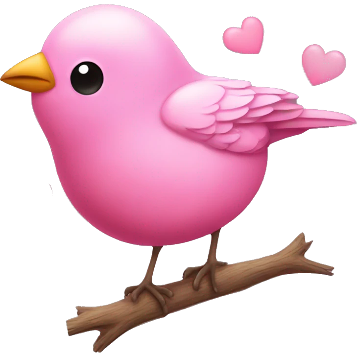 bird kiss heart pink emoji