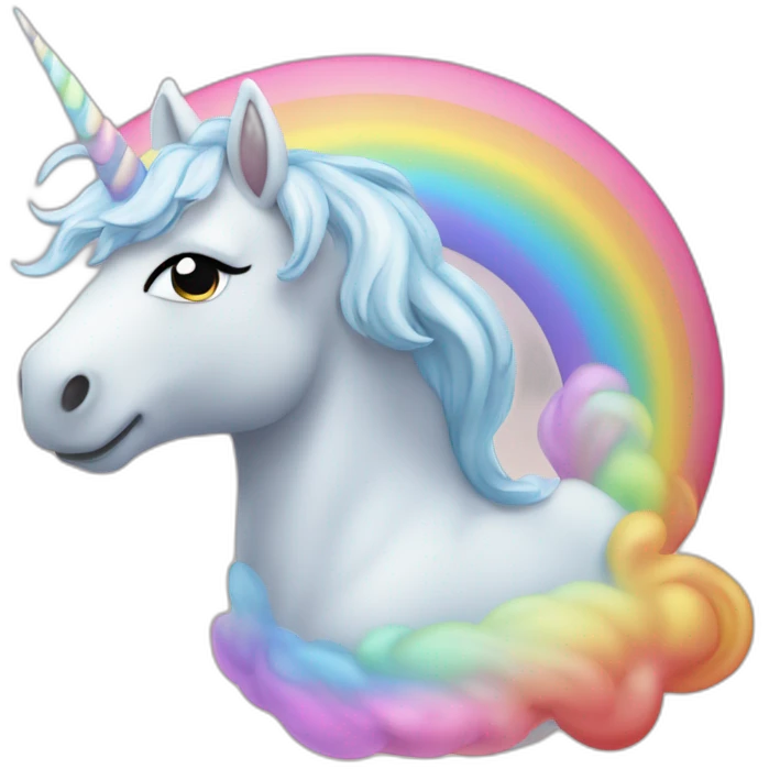 Licorne sur un arc en ciel emoji