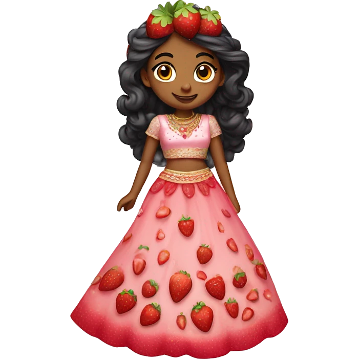 strawberry shortcake in a lehenga  emoji