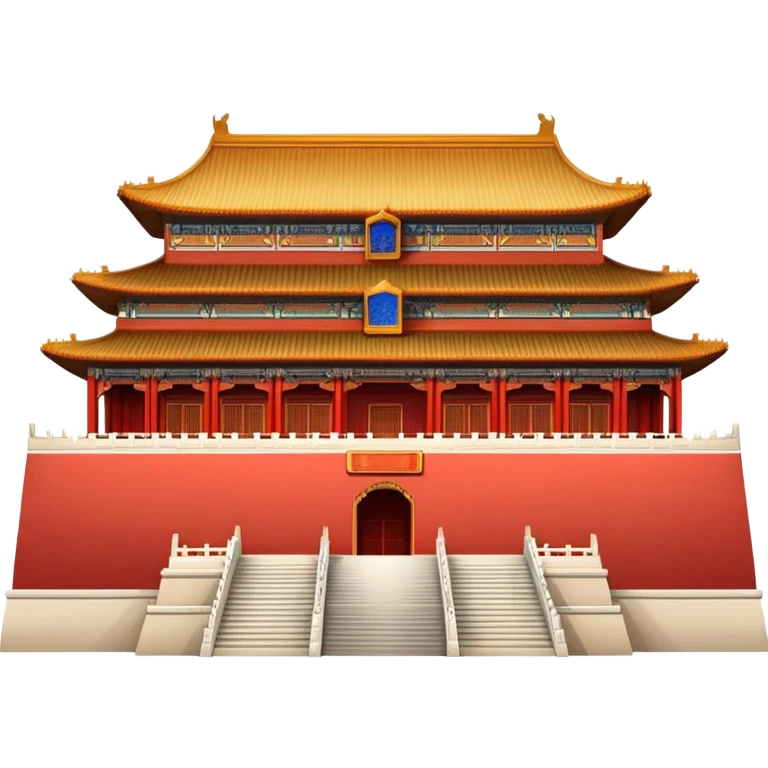 Forbidden City palace, iconic Chinese imperial architecture, simple emoji style emoji